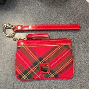 Dooney & Bourke Red and Green Plaid Wristlet
